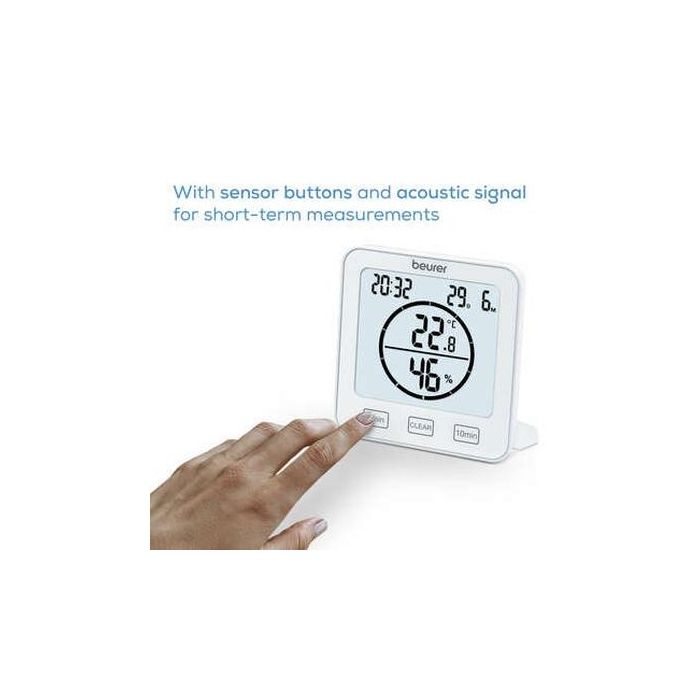 Beurer HM 22 thermo hygrometer displays temperature