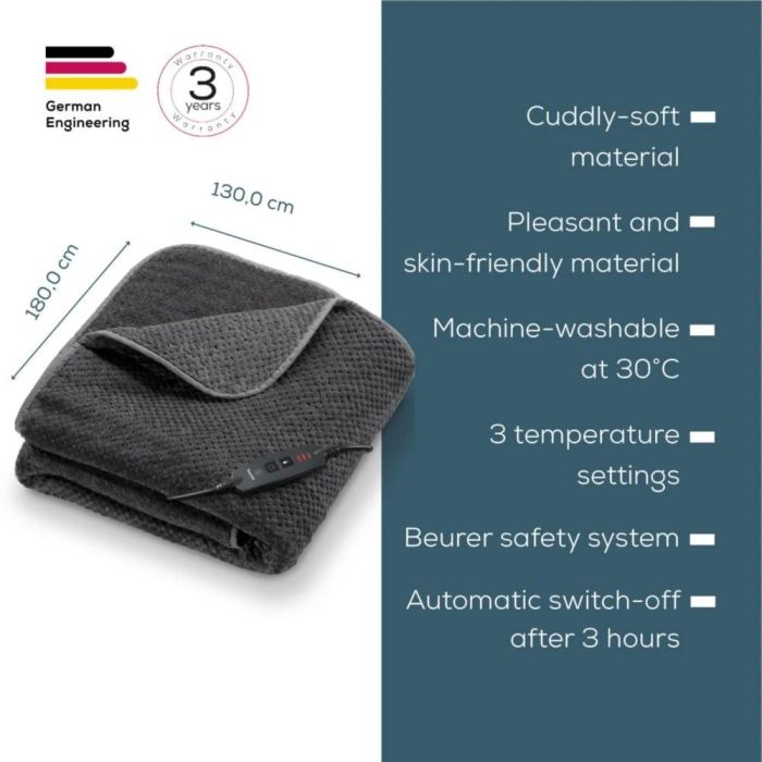 Термоподложка Beurer HD 65 Dark Grey Heated Overblanket Soft 