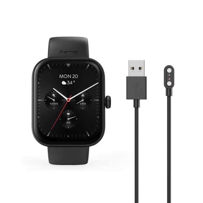 HAMA Смарт часовник &ldquo;5000&rdquo;, Функция за телефон, Анализ на съня, Водоустойчив, 1,65", 178614