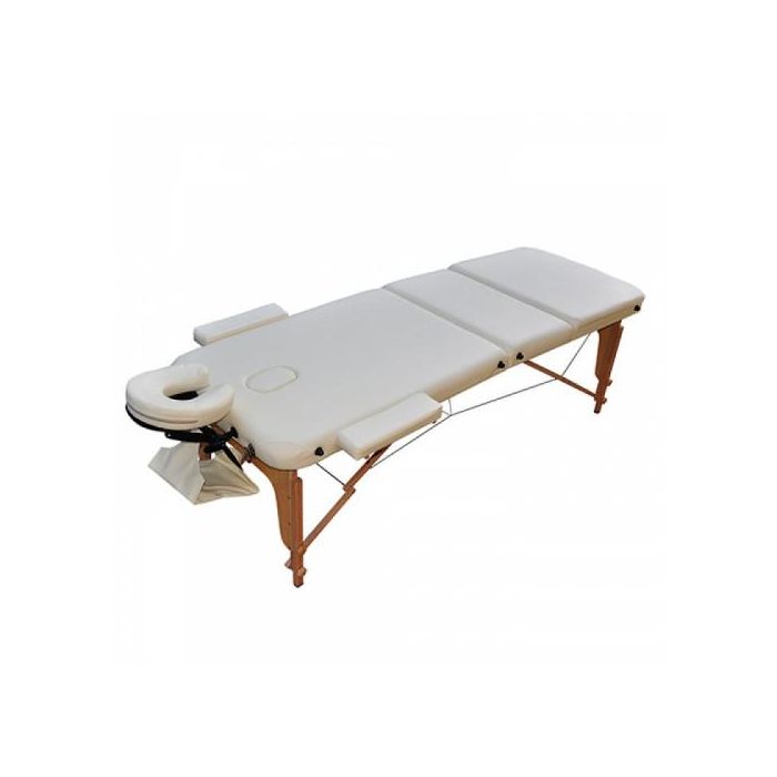Дървена масажна маса / кушетка с 3 зони Zenet Zet-1047 размер L кремава