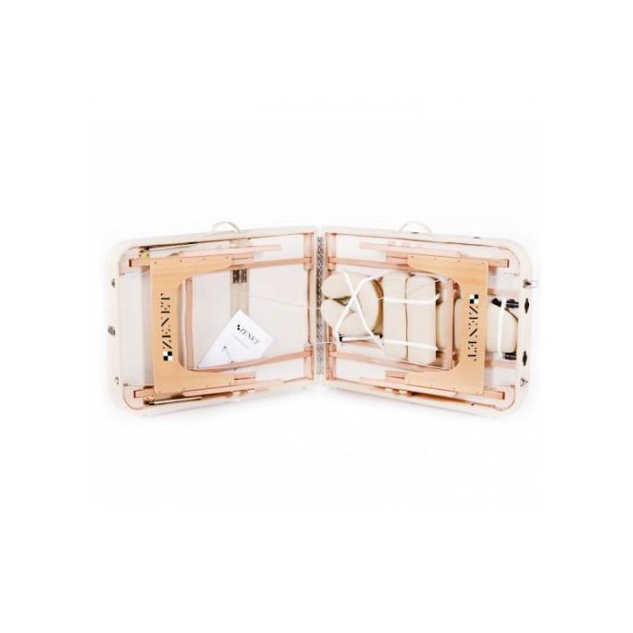 Дървена масажна маса / кушетка с 3 зони Zenet Zet-1047 размер L кремава