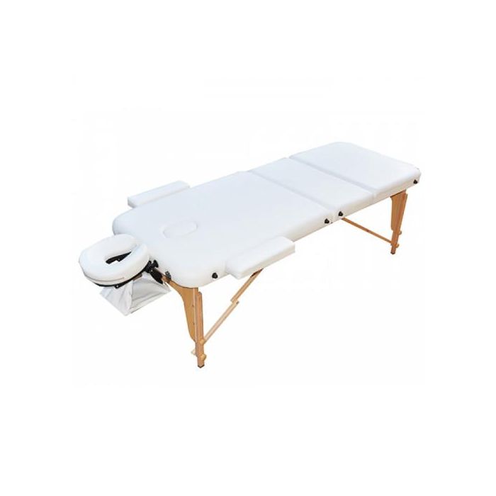 Дървена масажна маса / кушетка с 3 зони Zenet Zet-1047 размер М бяла