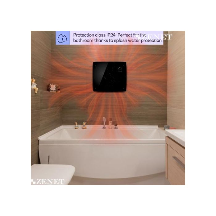 Черен стъклен конвектор Zenet 523, подов и стенен конвектор  1000W