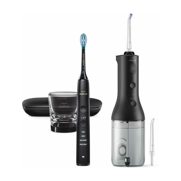 PHILIPS Electric toothbrush Diamond Clean 9000 + Airfloss black - HX3866/43