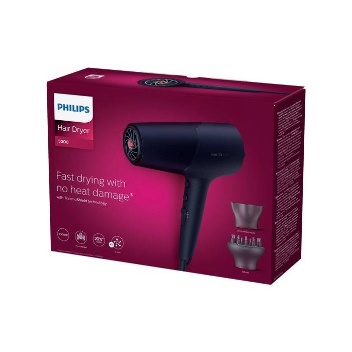 PHILIPS Hair dryer 2300W Series 5000 ThermoShield technology 6 heat and speed  - BHD510/00