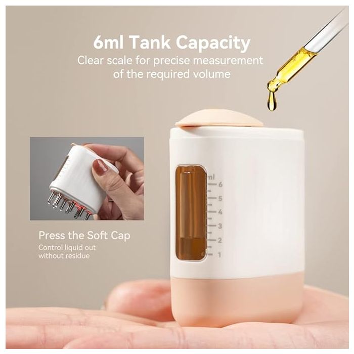 Electric Scalp Massager & Hair Growth Brush 2-in-1 with Microcurrent, Red Light & Oil Applicator