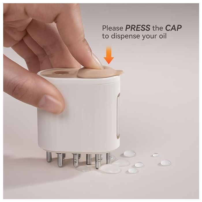 Electric Scalp Massager & Hair Growth Brush 2-in-1 with Microcurrent, Red Light & Oil Applicator