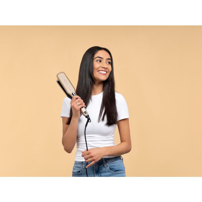 DEMELISS Kera-GOLD XL – Keratin-Infused Hair Straightener with Larger Plates