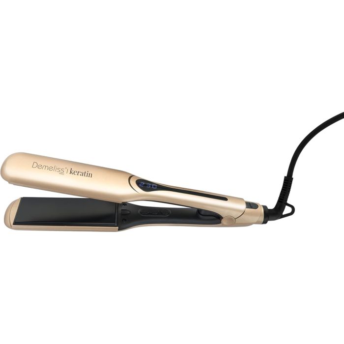 DEMELISS Kera-GOLD XL – Keratin-Infused Hair Straightener with Larger Plates