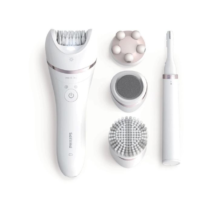 PHILIPS Epilator series 8000 wet&dry legs and body 12 attachments - BRE740/90