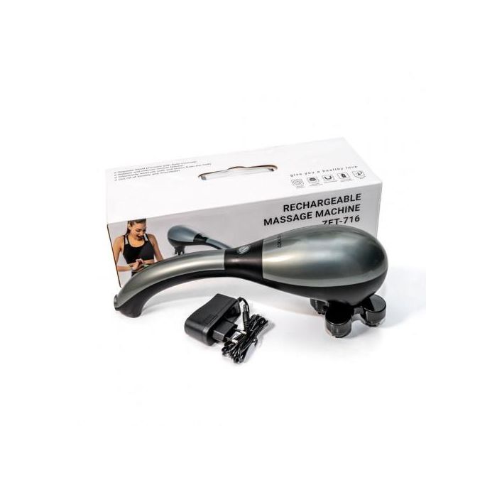 Акумулаторен масажор за тяло с 5 приставки и нагряване ZET-716