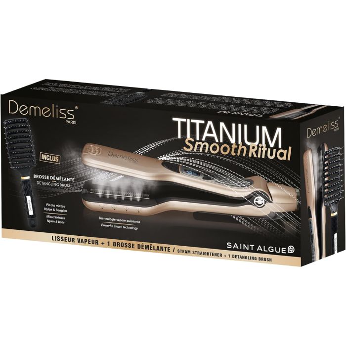 Demeliss Saint Algue Smooth Ritual Titanium Steam Straightener Set