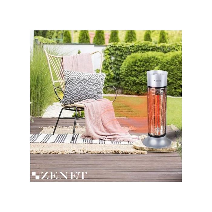 Инфрачервен нагревател ZENET ZET-516, сребрист, 1000W, 2 режима, 180° въртене, отопление до 20 m²
