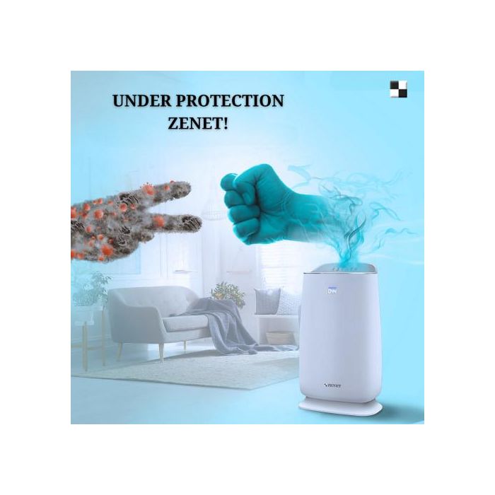 Пречиствател за въздух Zenet 202 с HEPA филтър и активен въглен за помещения до 30 м²
