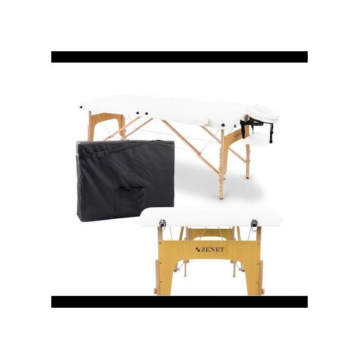 Преносима масажна кушетка Zenet ZET-1042 размер L, Дървена кремава