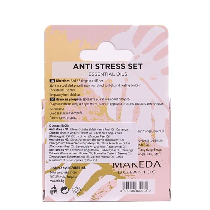 Комплект масла за ароматерапия ANTI STRESS SET MAKEDA Botanics