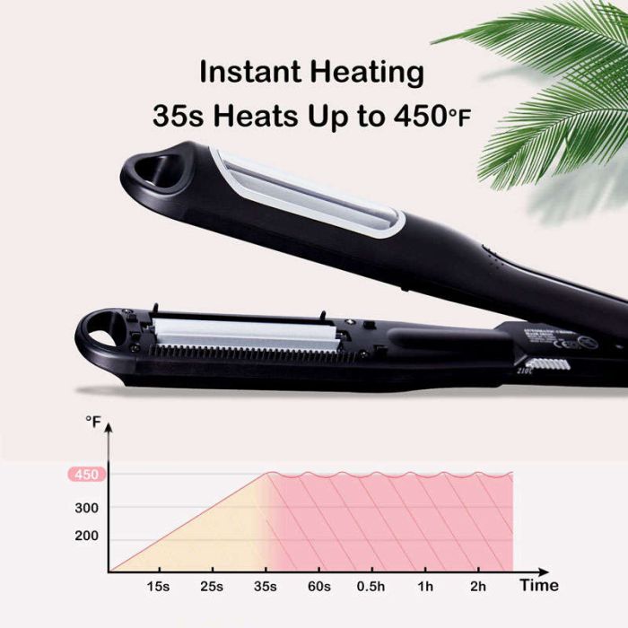 Automatic crimping hair iron for volume and waffles, with tourmaline-ceramic plates, 65 W