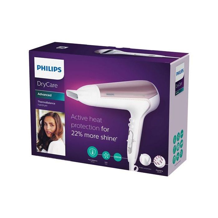 Philips Hair dryer DryCare Advanced, ThermoBalance sensor, Ionic care, 2200 W - BHD186/00