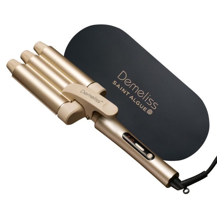 Retro press Demeliss Waves, tourmaline-ceramic coating, LCD screen, 10 temperature levels