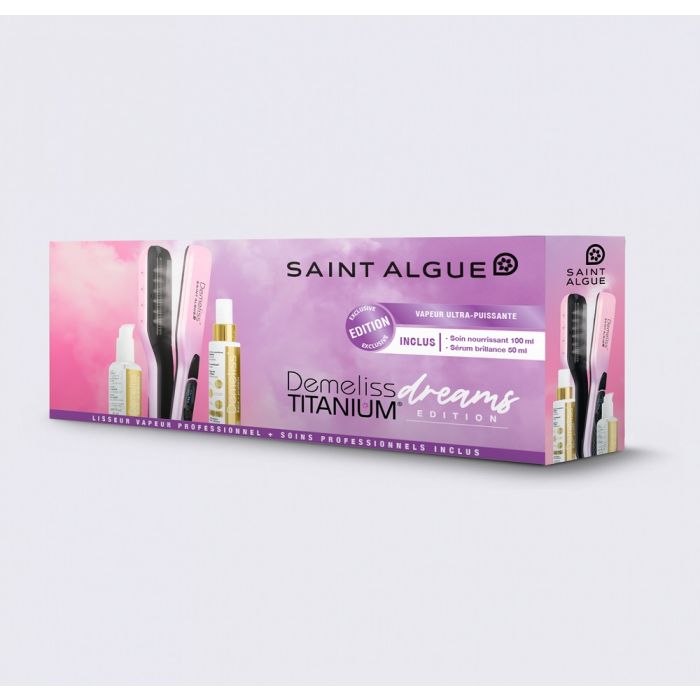 Demeliss Titanium Dreams Set - Titanium Steam Press + Two Hair Care Products