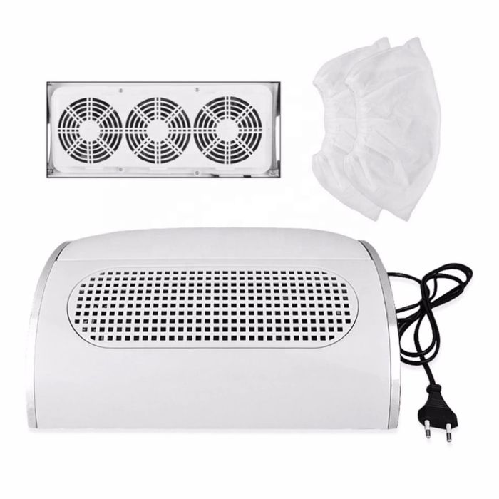 Професионален прахоуловител с три вентилатора 20W - бял