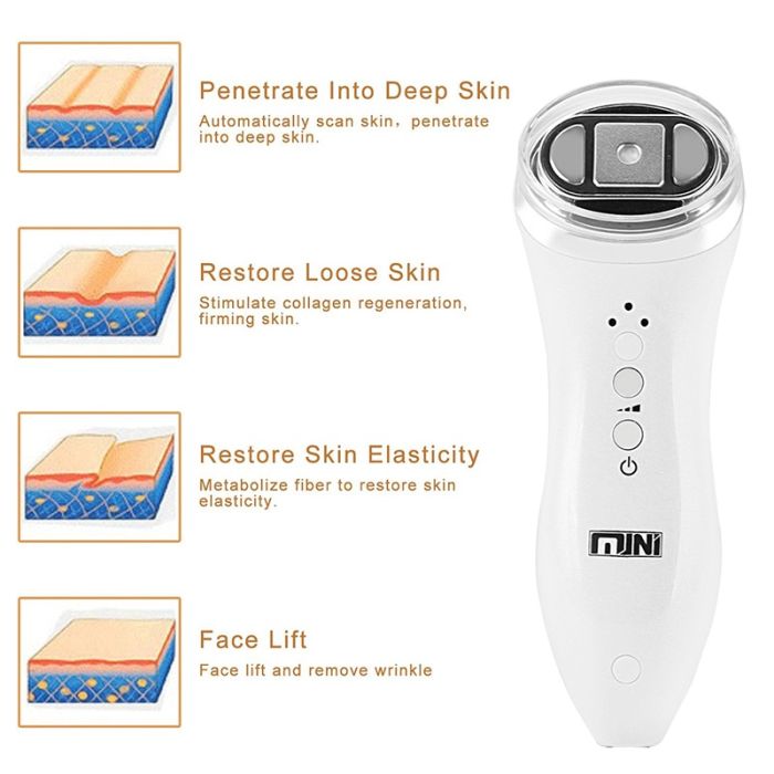 Mini HIFU for deep lifting with RF radio frequency and LED light therapy
