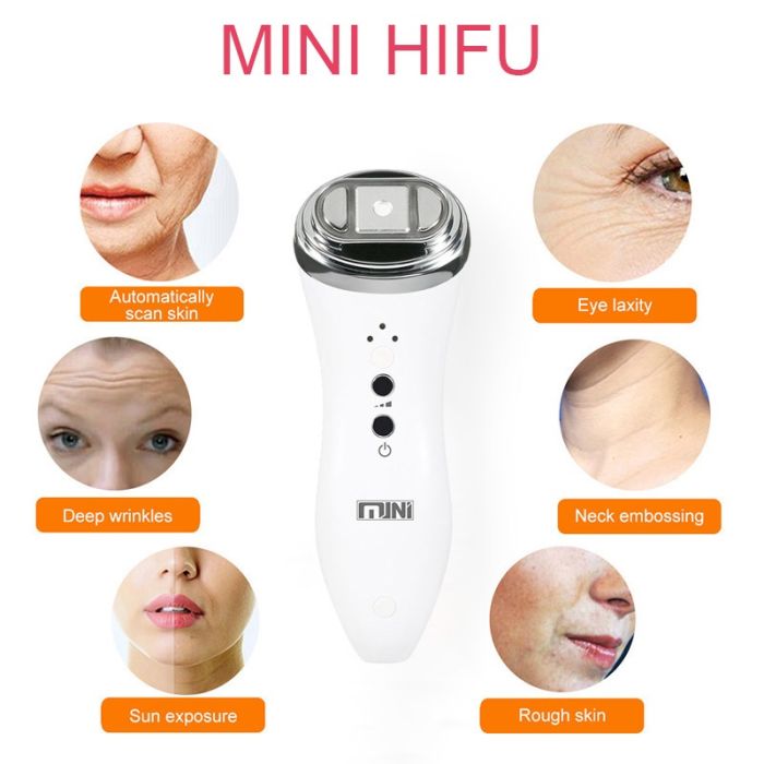 Mini HIFU for deep lifting with RF radio frequency and LED light therapy