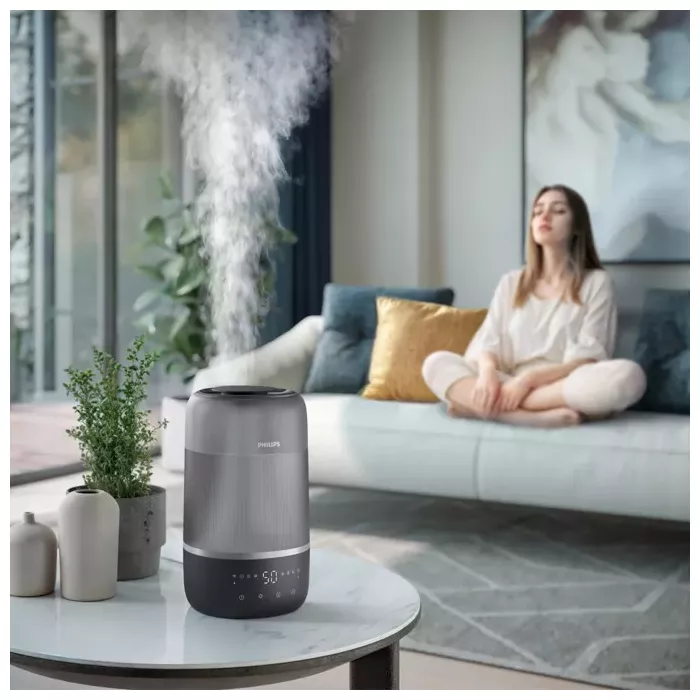 PHILIPS Humidifier Series 1000 Up to 41 m2 3 settings gray - HU1510/03