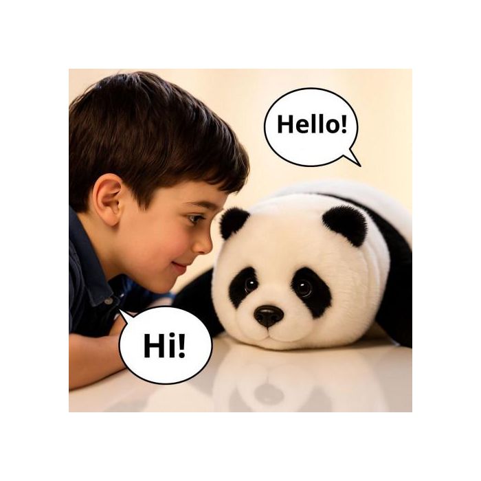 Интерактивна умна плюшена панда AI ПАНДА – говореща образователна играчка с изкуствен интелект, USB зареждане, подходяща за деца 3+