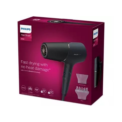 PHILIPS Hair dryer 2300W Series 5000 ThermoShield technology 6 heat and speed - BHD538/30