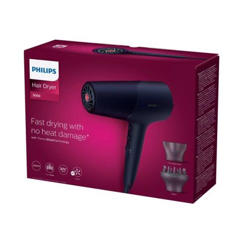 PHILIPS Hair dryer 2300W Series 5000 ThermoShield technology 6 heat and speed - BHD510/00