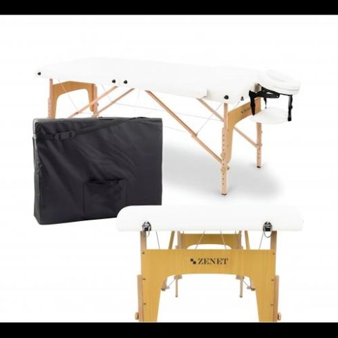 Преносима масажна кушетка Zenet ZET-1042 размер S, Дървена, кремава