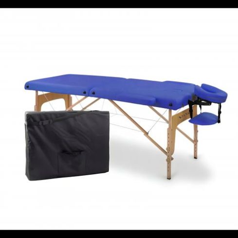 Преносима масажна кушетка Zenet ZET-1042 размер L, Дървена тъмносиня
