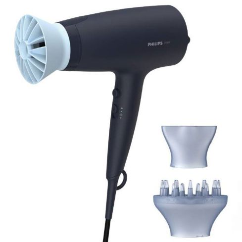 PHILIPS Hair dryer 2100W DC motor ThermoProtect black/blue - BHD360/20