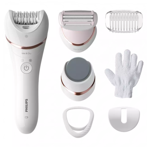 PHILIPS Epilator series 8000 wet&dry legs and body 7 attachments - BRE730/10