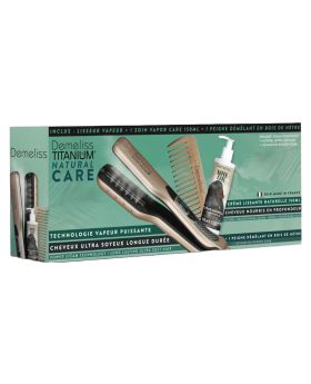 DEMELISS Titanium Natural Care комплект преса + Vapor Care крем за коса