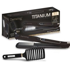 DEMELISS Titanium 2.0 сет преса с пара и четка, black mat